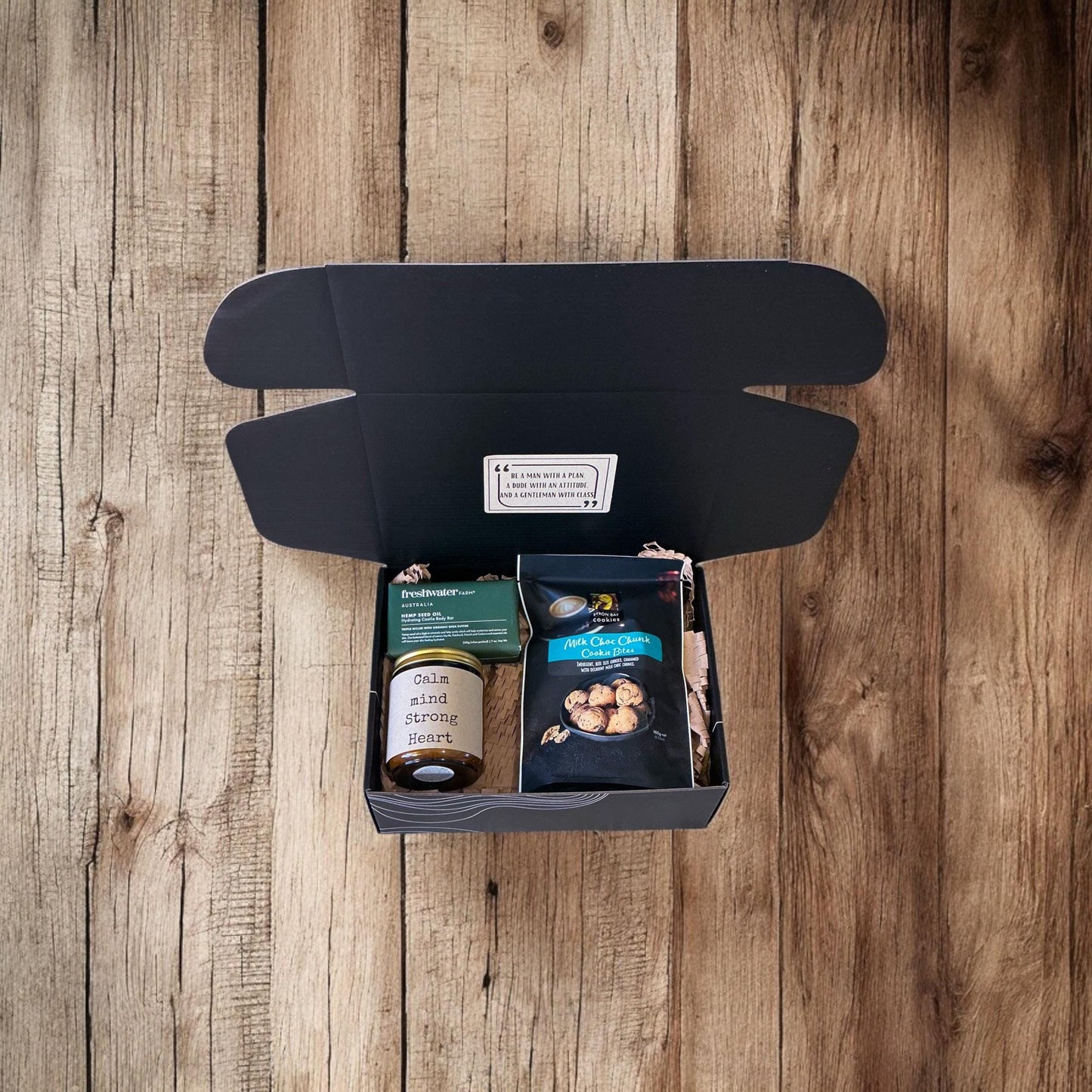 Mens Self-Care Gift Box - Birthday Care Package for Him - Handcrafted Candles & Gifts from The Happy Folk Store