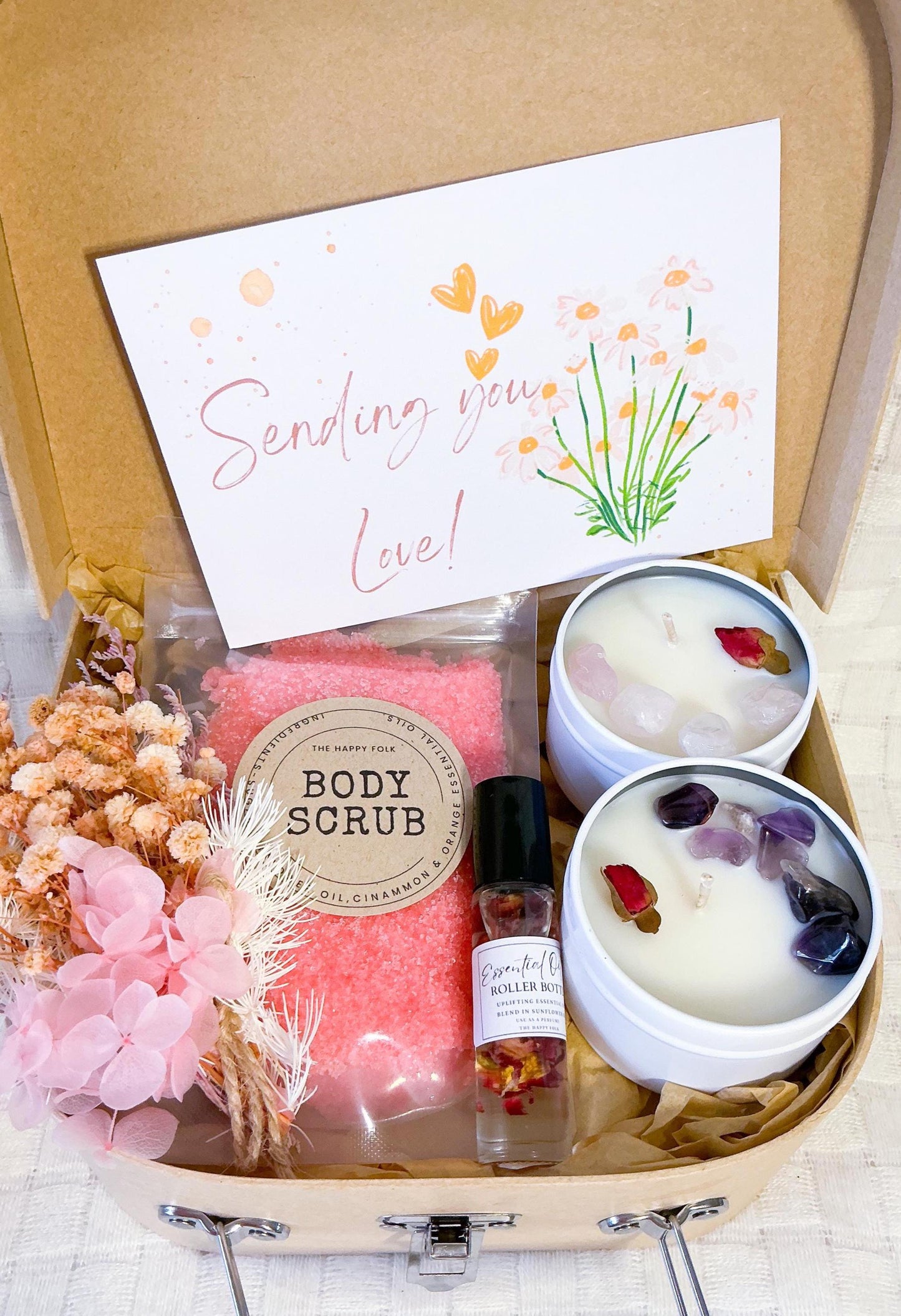 Crystal Candle and Self Care Gift Box