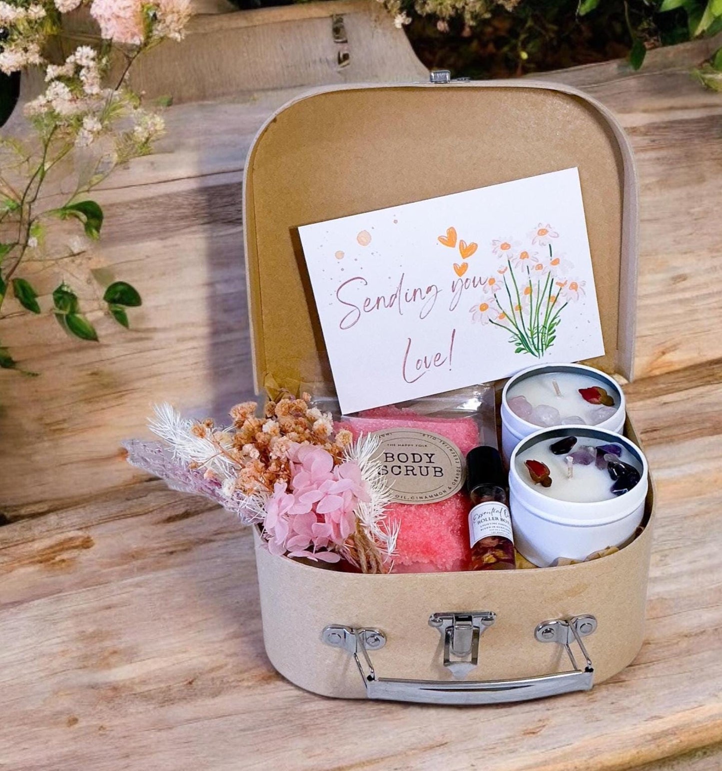 Crystal Candle and Self Care Gift Box