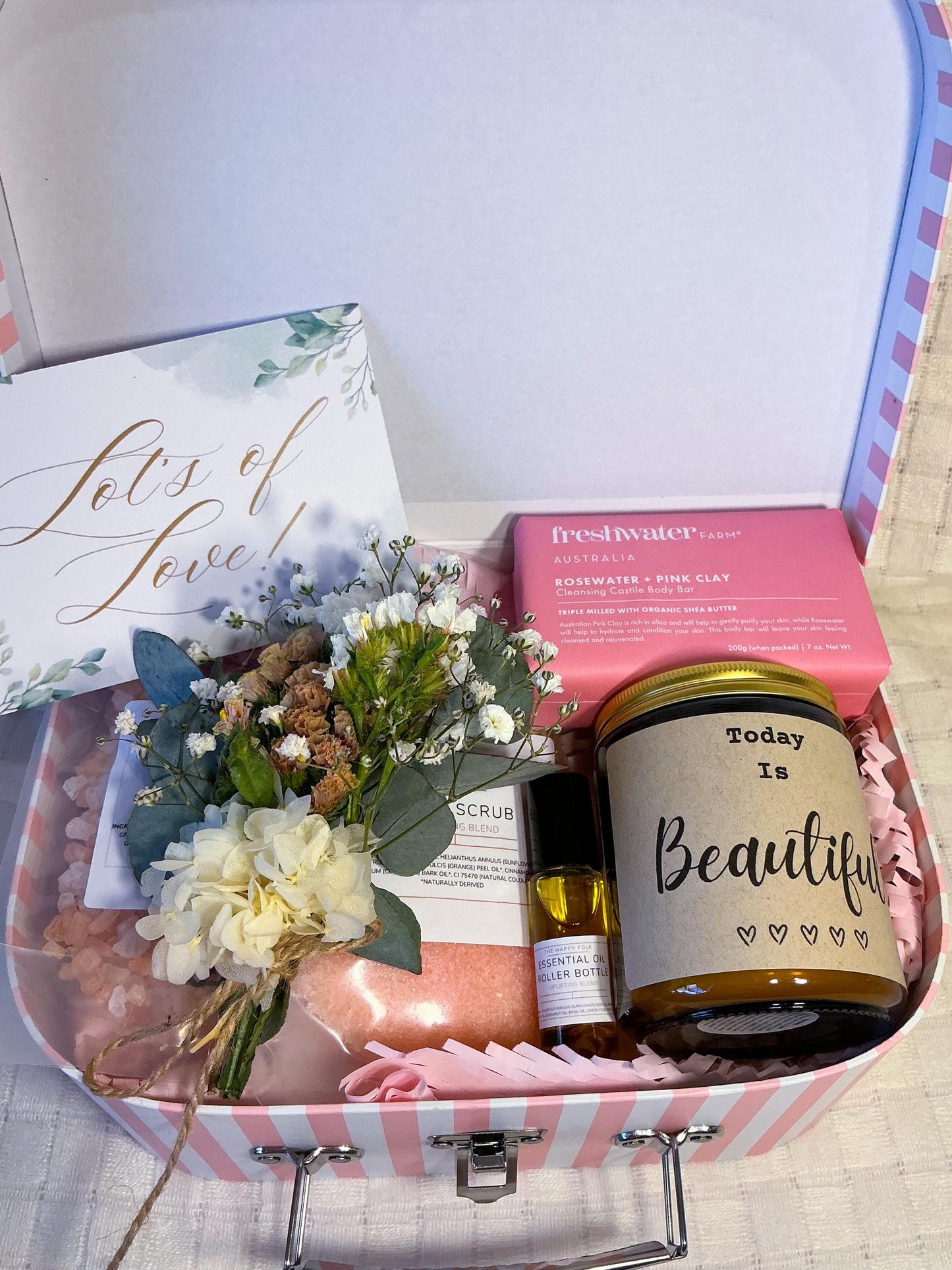 Suitcase Style Self Care Gift Box for Women