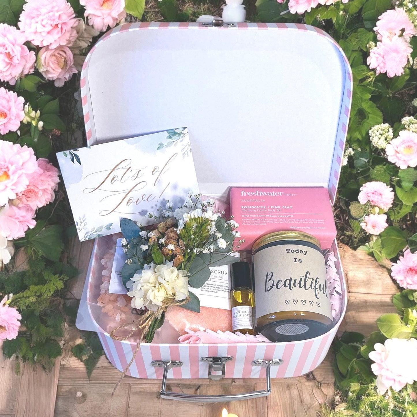 Suitcase Style Self Care Gift Box for Women