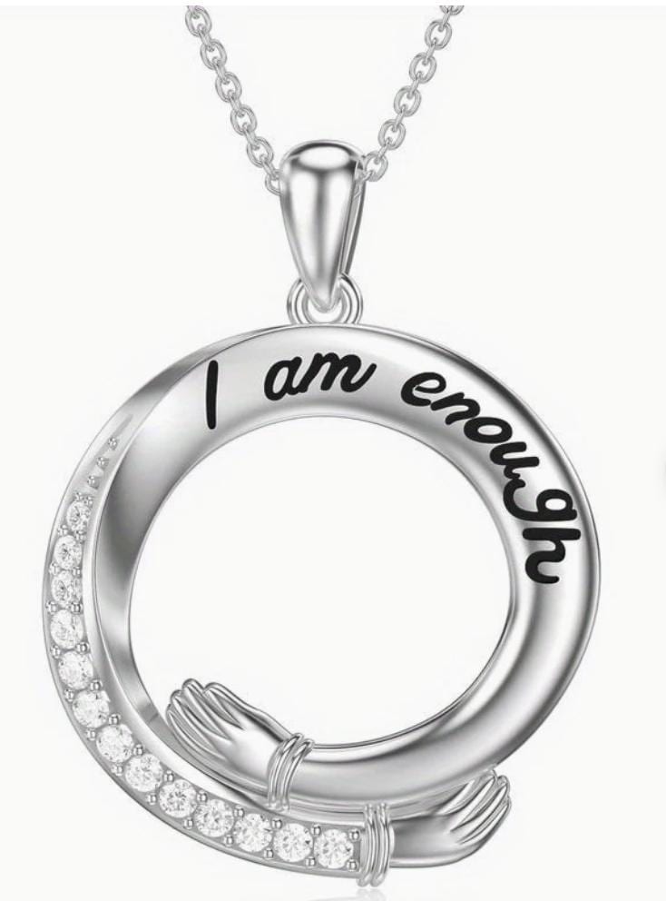 Gift Box with "I Am Enough" Necklace, Candle and Dried Flowers