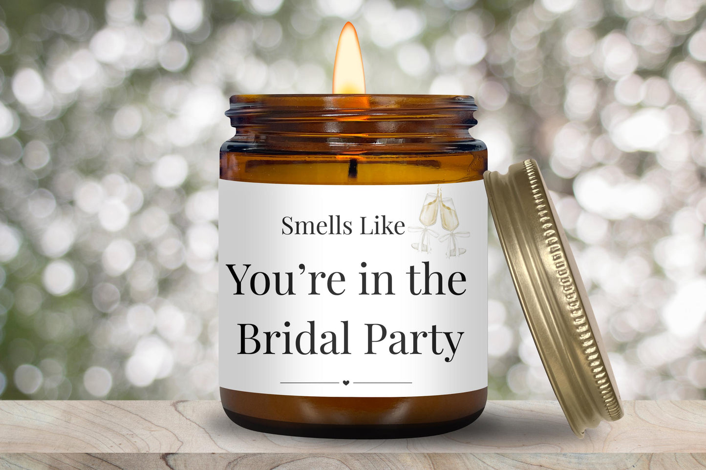 Wedding party proposal candle
