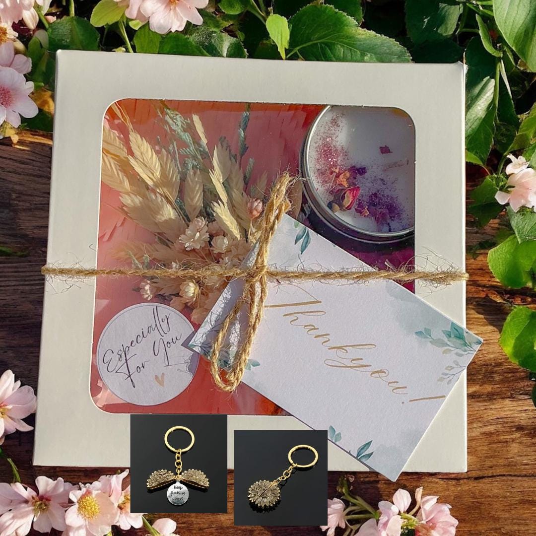 Keep F'ing Going Sunflower Keychain Gift Box