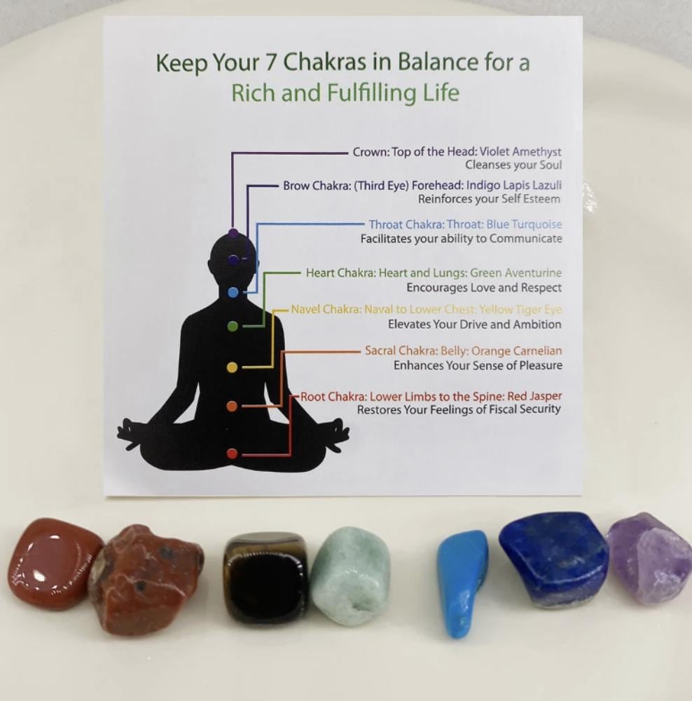 Chakra Crystal Gift Box with Candle, Dried Flowers and Info Card