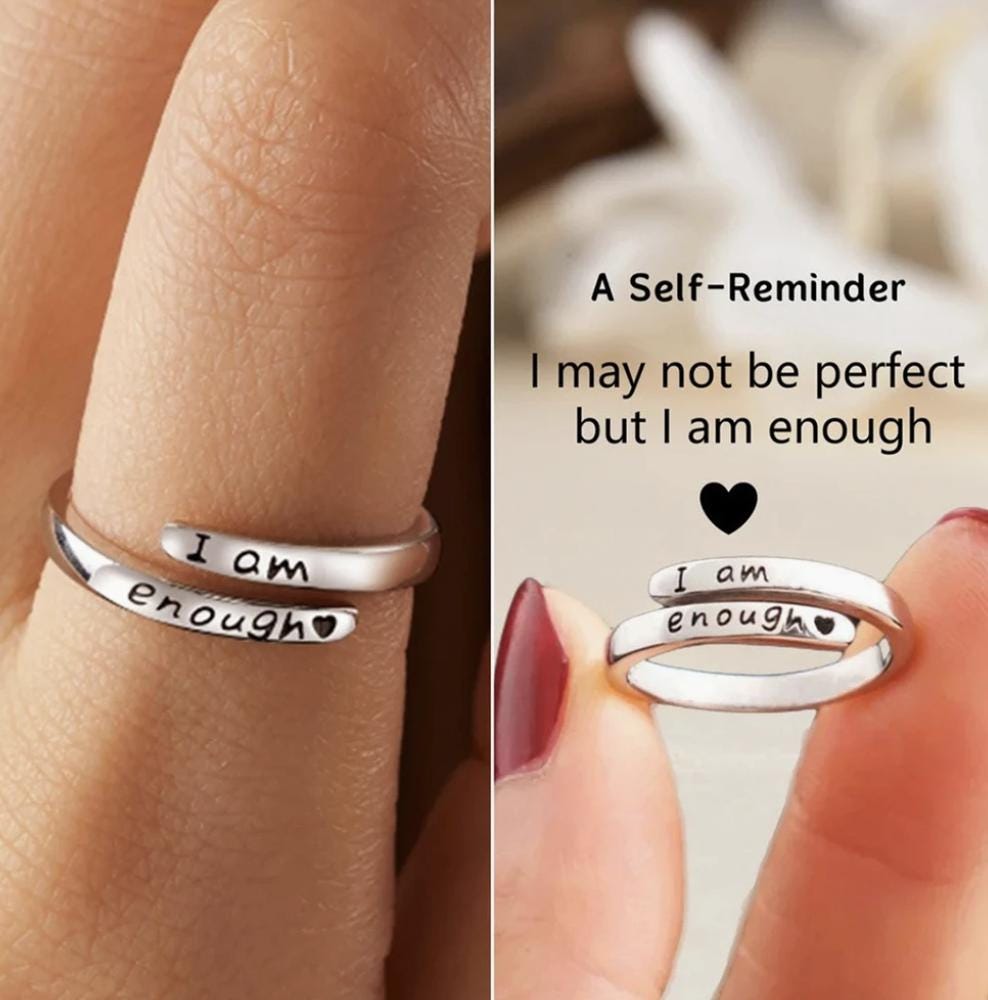 Self Love Gift Box with Candle, Dried Flowers and "I Am Enough" Ring