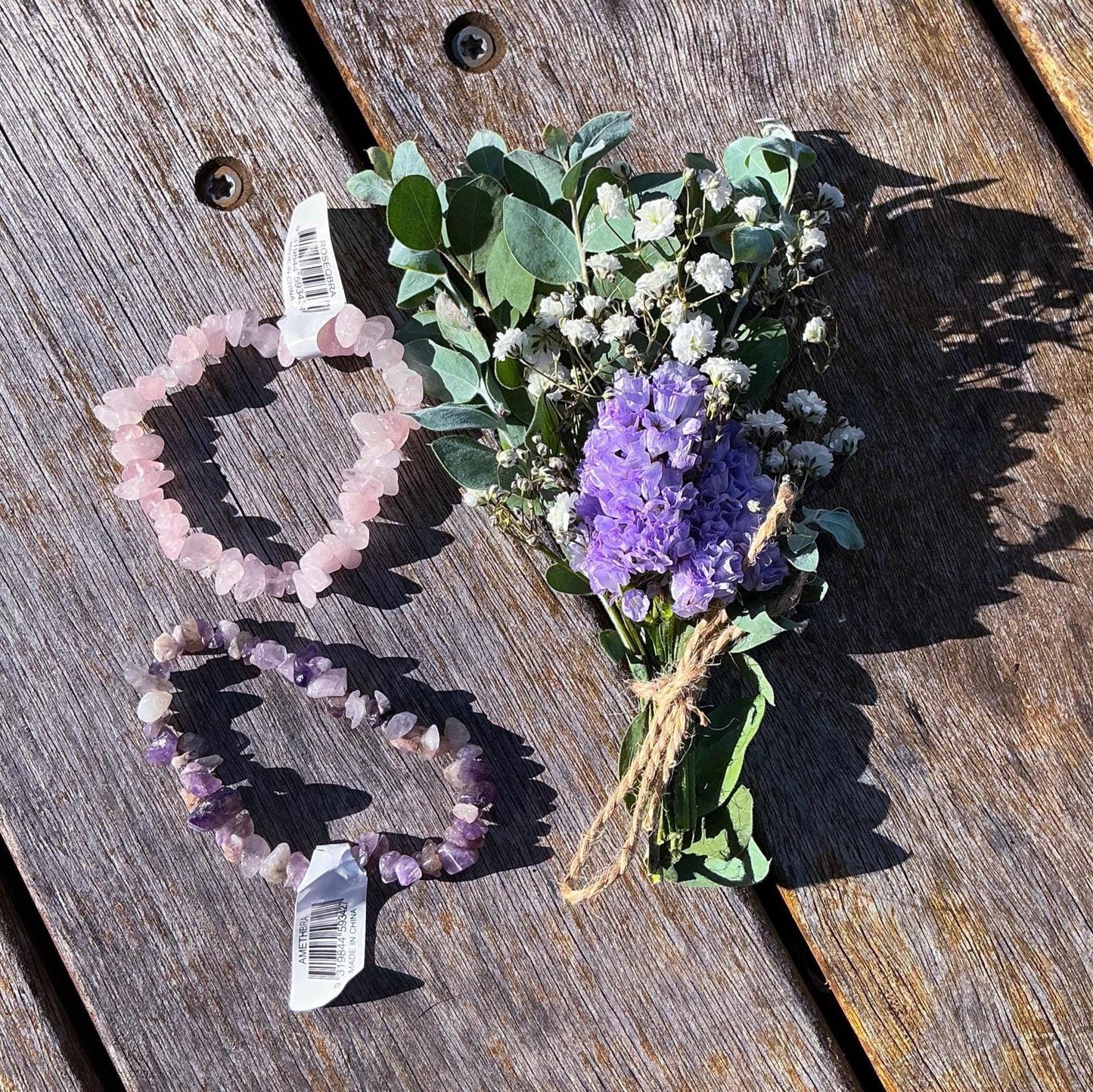 Crystal Candle Gift Box with Bracelet – Amethyst or Rose Quartz – Self Care Gift – Namaste Candle – Spiritual Gift for Her –Healing Gift Box