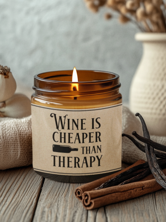 Wine Is Cheaper Then Therapy Candle/Gift Box