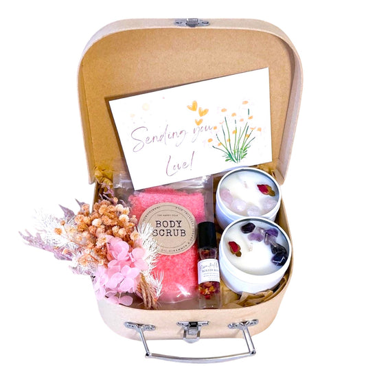 Crystal Candle and Self Care Gift Box