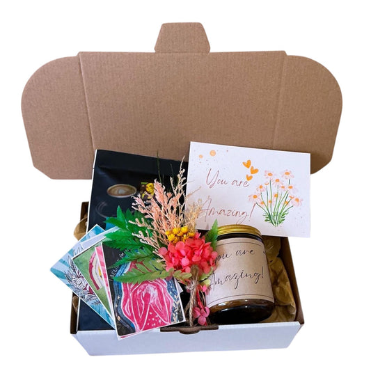 Personalized Self-Care Gift Box with Inspirational Candle  Affirmation Cards for Women