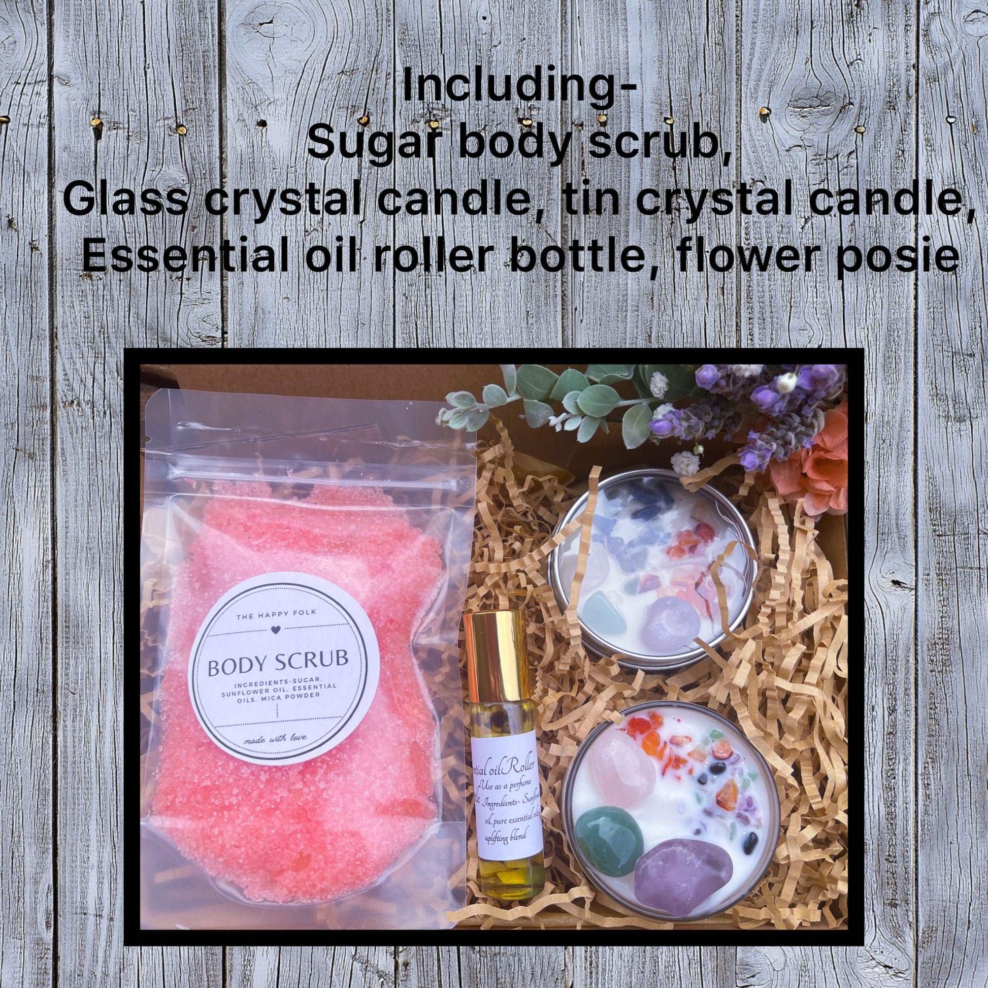 Crystal Candle Gift Box-Self Care Gift Box-pamper Gift-Gift box For Women-Best Friend Gift-care package-gift box for her-birthday gift box