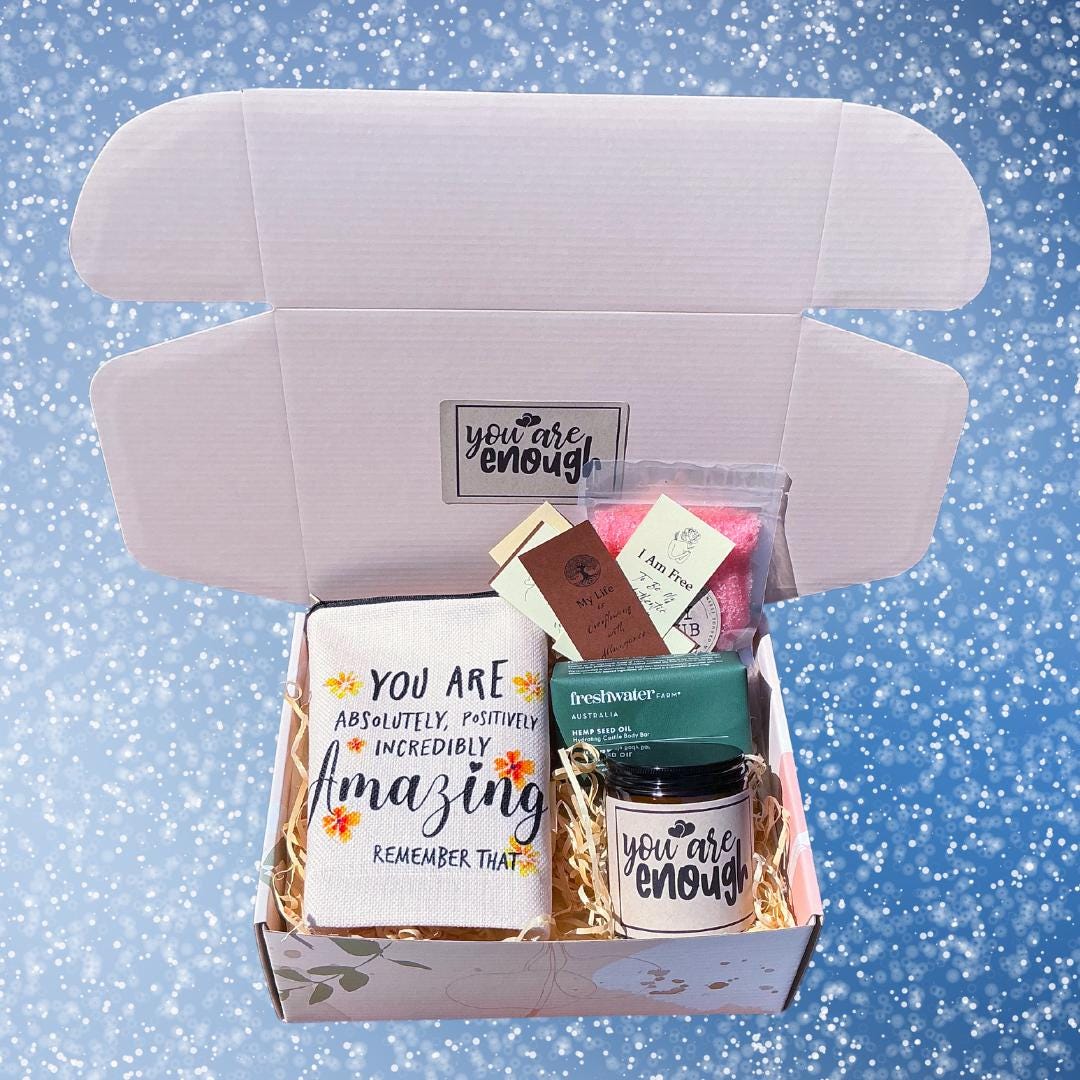 You Are Enough Gift Box-Encouragement Gift-Mental Health Gift-Motivational Gift-Uplifting Gift-Selfcare Gift Box-Gift For Her-Build a Box