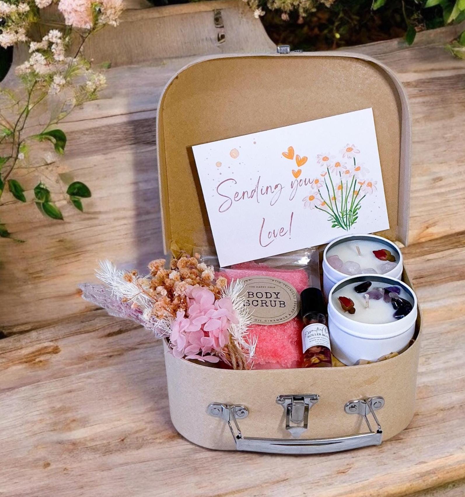 Crystal Candle and Self Care Gift Box