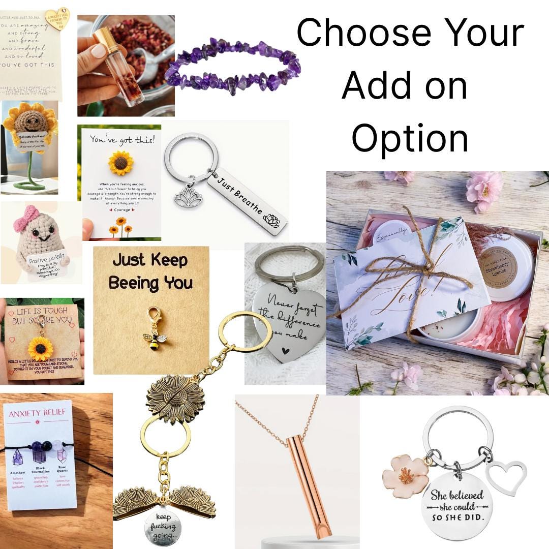Custom Designed Mini Gift Box– Candle Dried Flowers and Choice of Comfort Gift and Card – Support Self Care Thinking of You-Care Package