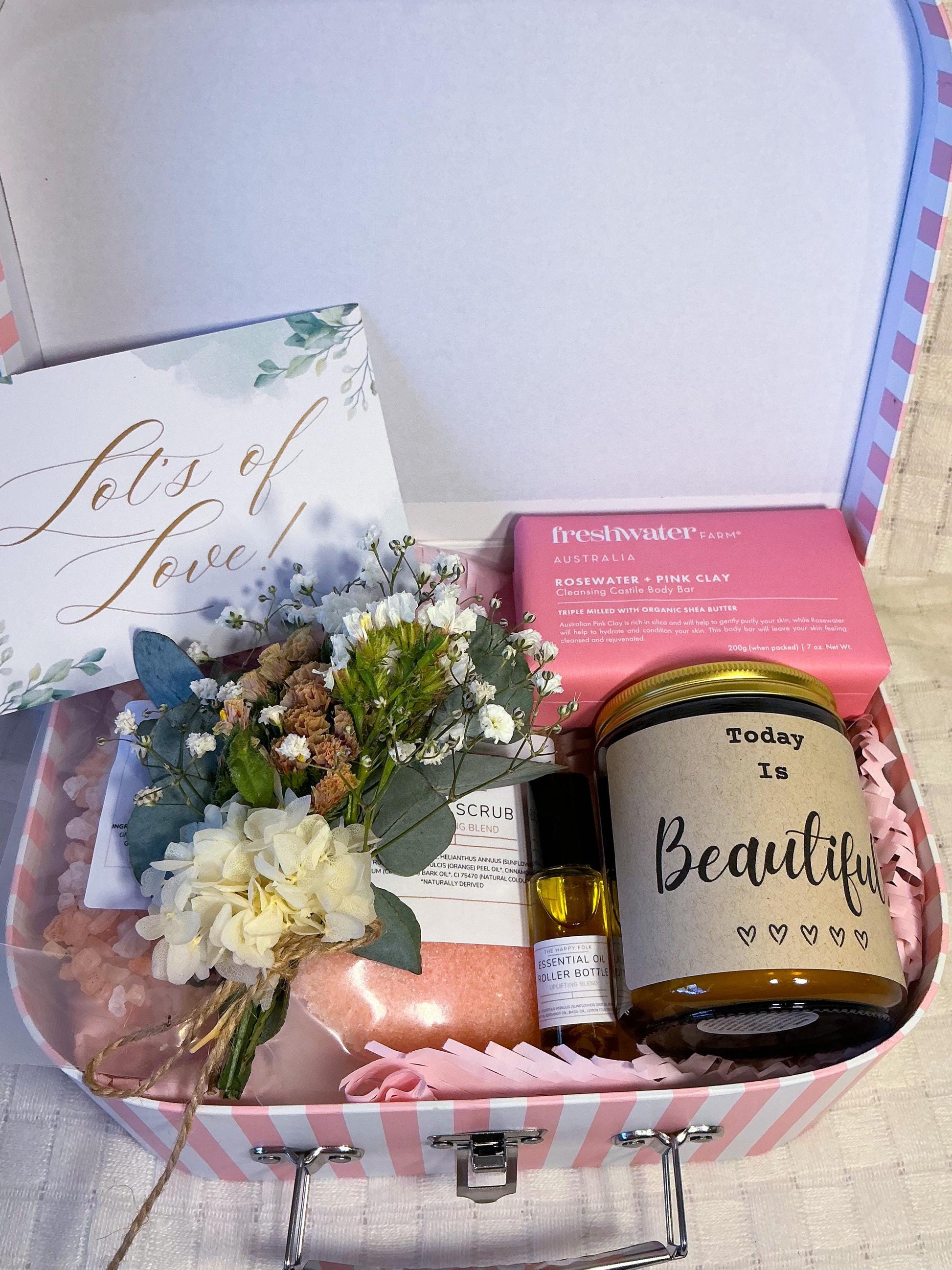 Suitcase Style Self Care Gift Box for Women