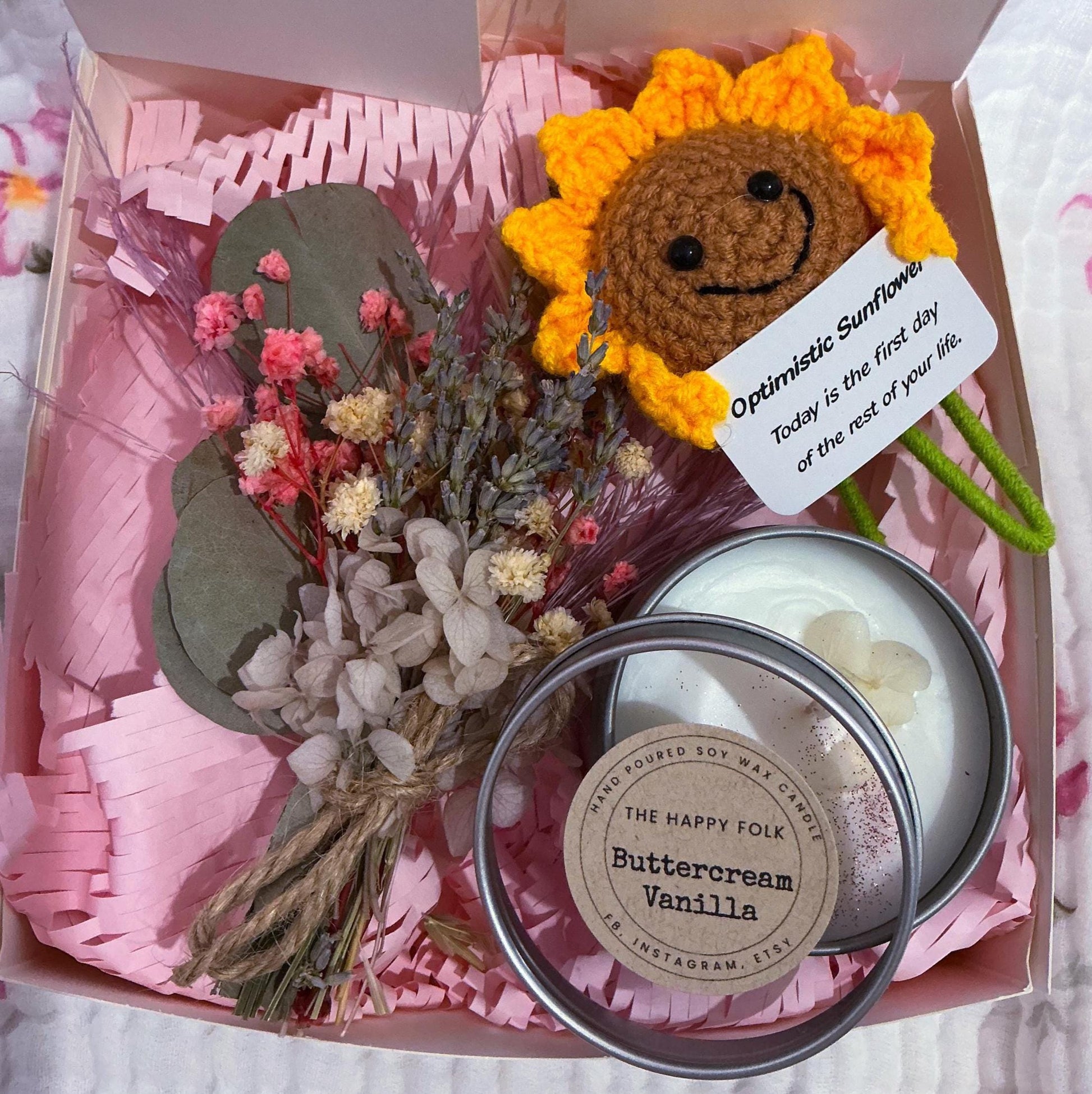 Sunshine Gift Box with Crochet Sunflower
