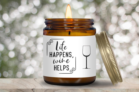 Life Happens Wine Helps candle