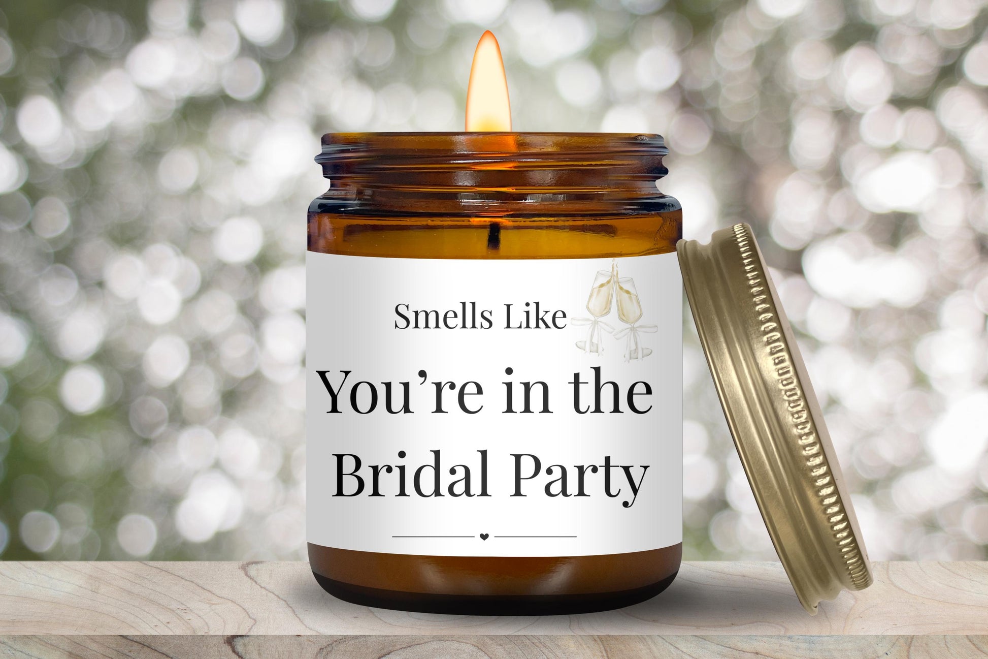 Wedding party proposal candle