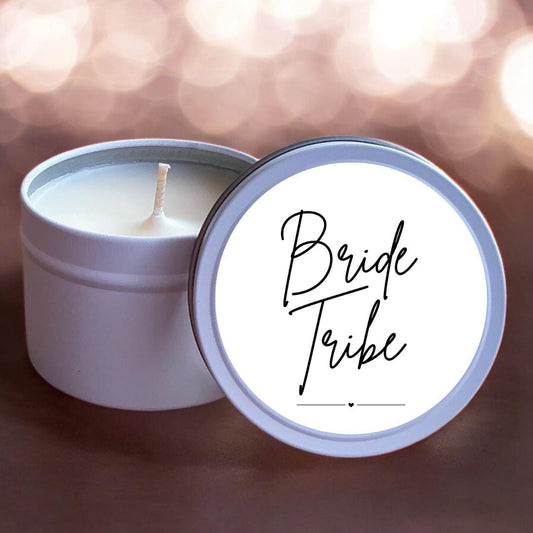 Bride Tribe Candle – Bridesmaid Gift – Scented White Tin – Bridal Party Candle – Wedding Gift Box Favour – Proposal Candle-Bridesmaid Candle