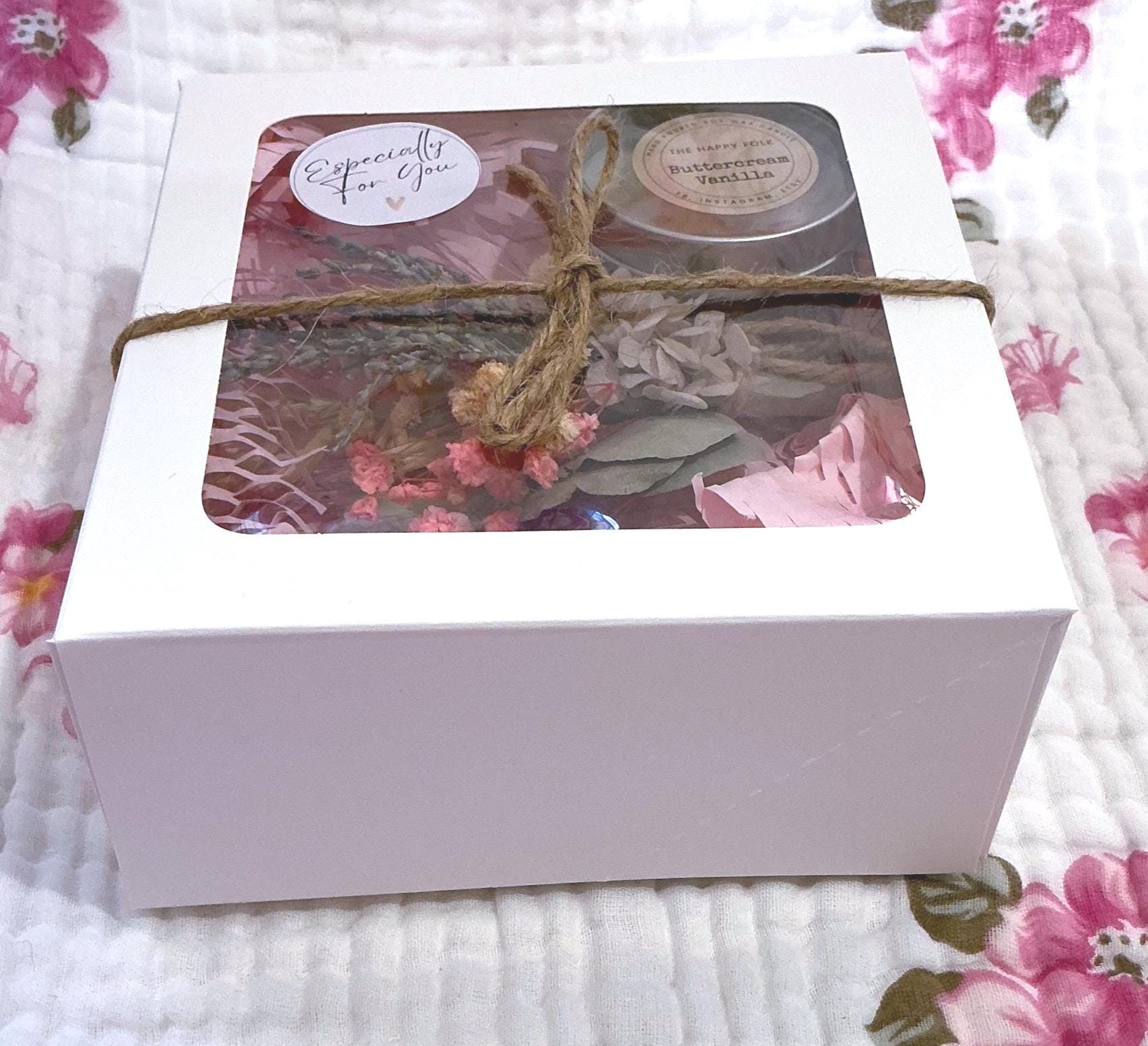 Chakra Gift Box with Crystal Bracelet, Candle & Dried Flowers – Healing Energy Care Package-Cystal Energy Gift-Crystal Bracelet-Gift Box