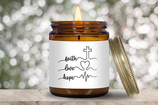 Faith Love Hope Candle