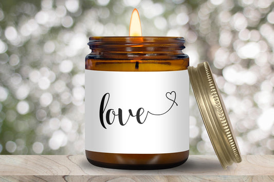 Scented Gift Candle with “Love” Label