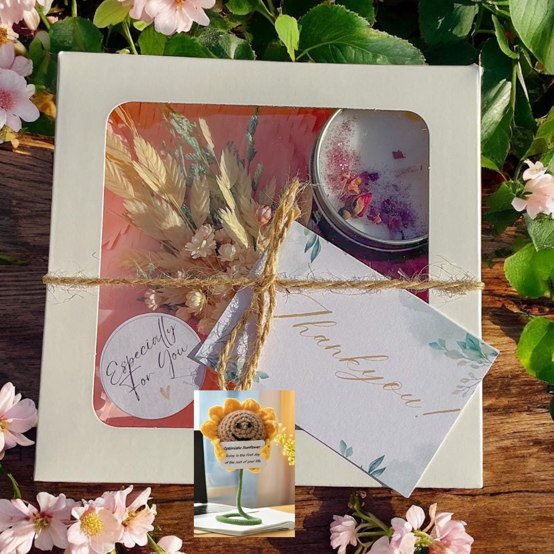 Sunshine Gift Box with Crochet Sunflower