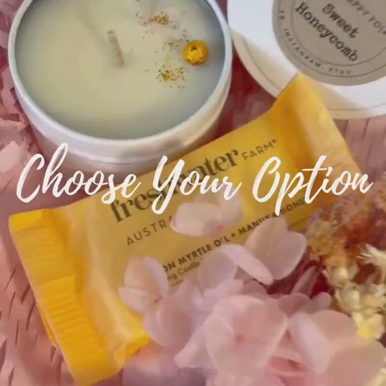 Custom Designed Care Pack For Her– Candle Dried Flowers and Choice of Comfort Gift and Card – Support Self Care Thinking of You-Gift Box